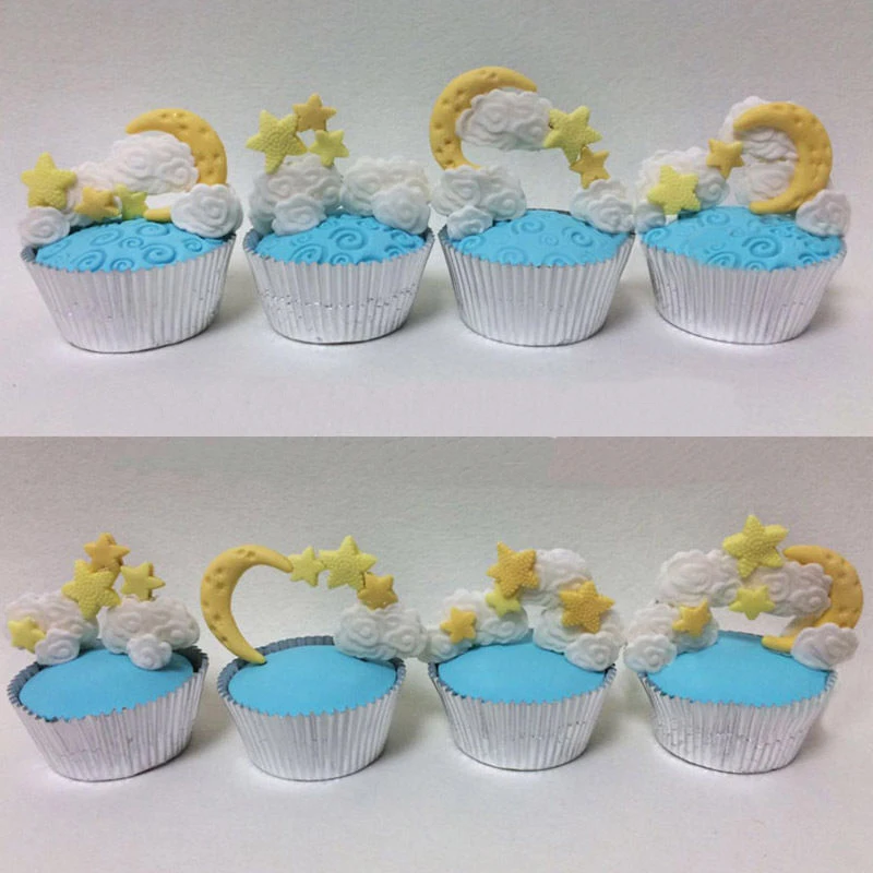 DIY Cloud Star Moon silicone mold fondant mold cake decorating tools chocolate gumpaste mold