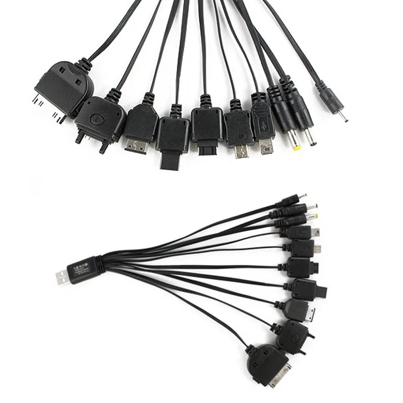 المحمولة متعددة الوظائف 10 في 1 USB كبل شحن متعددة سفر كابل شحن سلك خط ل PSP الهاتف المحمول Mp3 لاعب الرقمية كاميرا