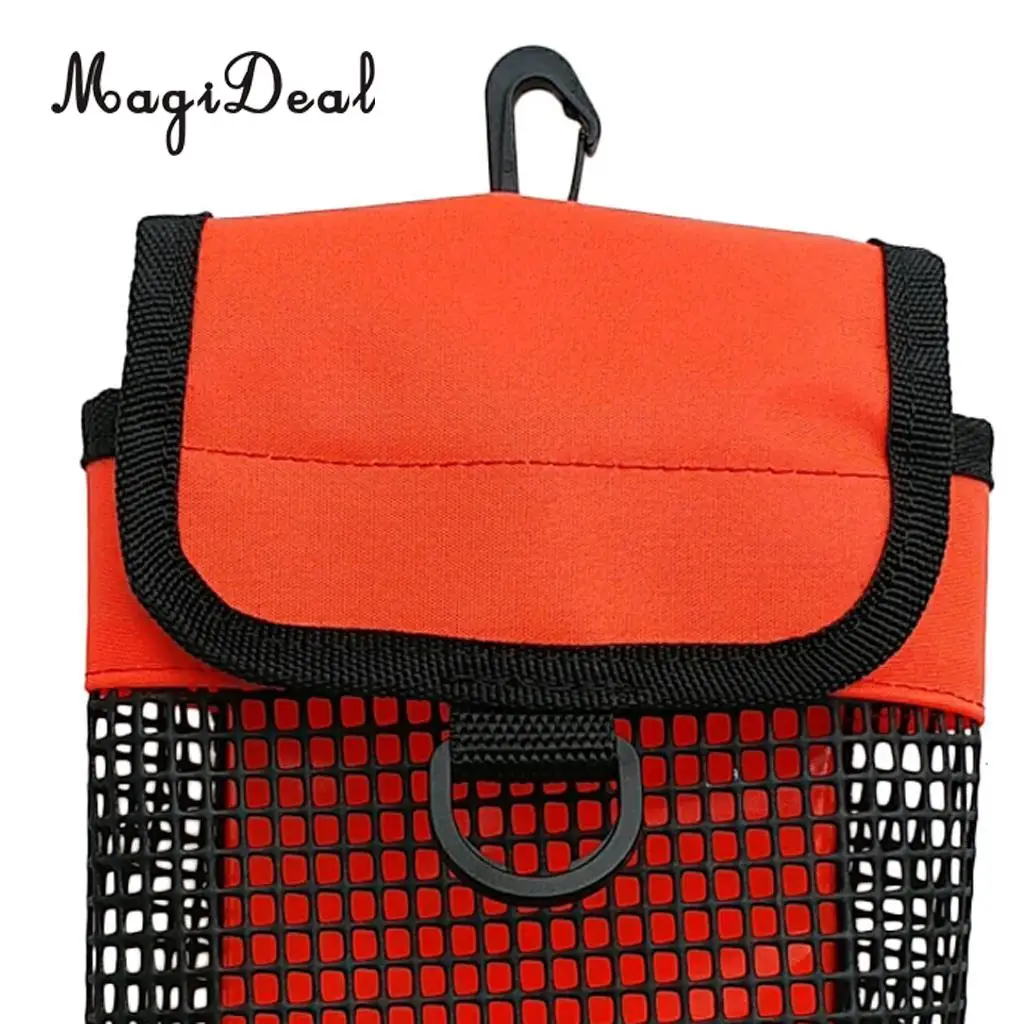 Heavy Duty Dive Finger Spool Reel & SMB Safety Marker Buoy Mesh Gear Bag Carrier Pouch & Swivel Clip for Scuba Diving Snorkeling