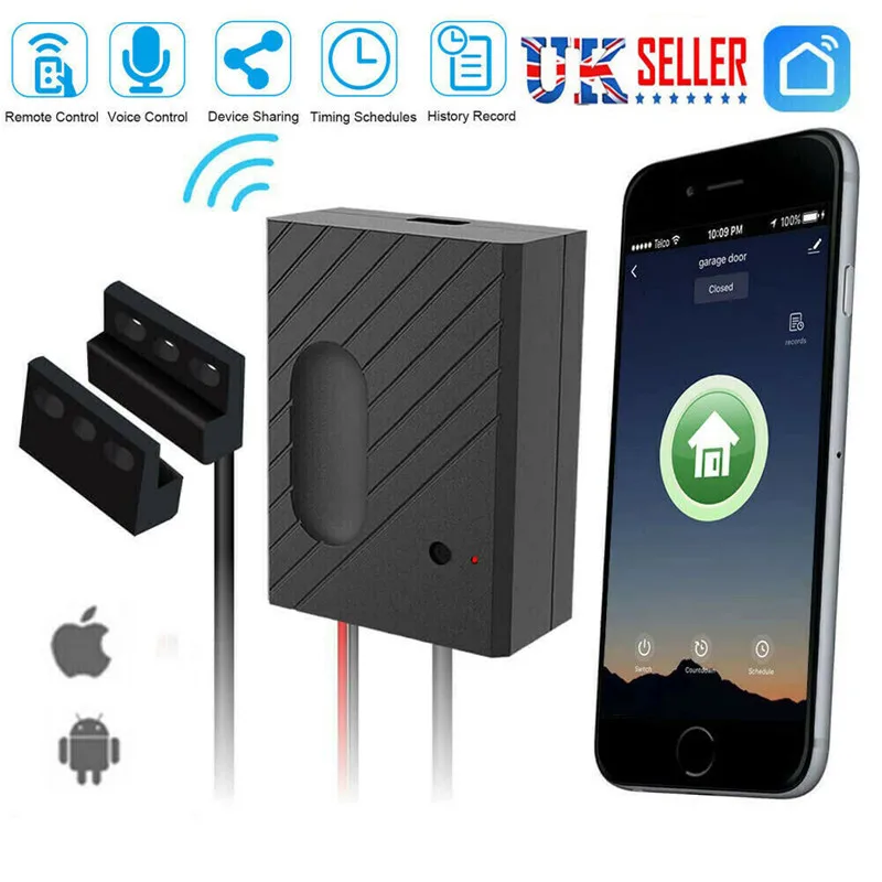 

Smart Phone APP Wireless WIFI Home Garage Door Opener Smart Remote Control Switch Kit Timer Support Google Home Voice