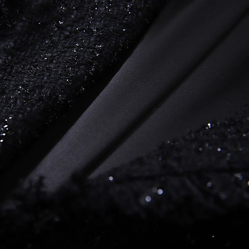 Tweed Blazer Women Elegant Double Breasted Office Blazer Femme Fashion Black Sequin Long Blazer Spring Jacket Ladies Blazer Tweed Blazer Women Elegant Double Breasted Office Blazer Femme Fashion Black Sequin Long Blazer Spring Jacket Ladies Blazer