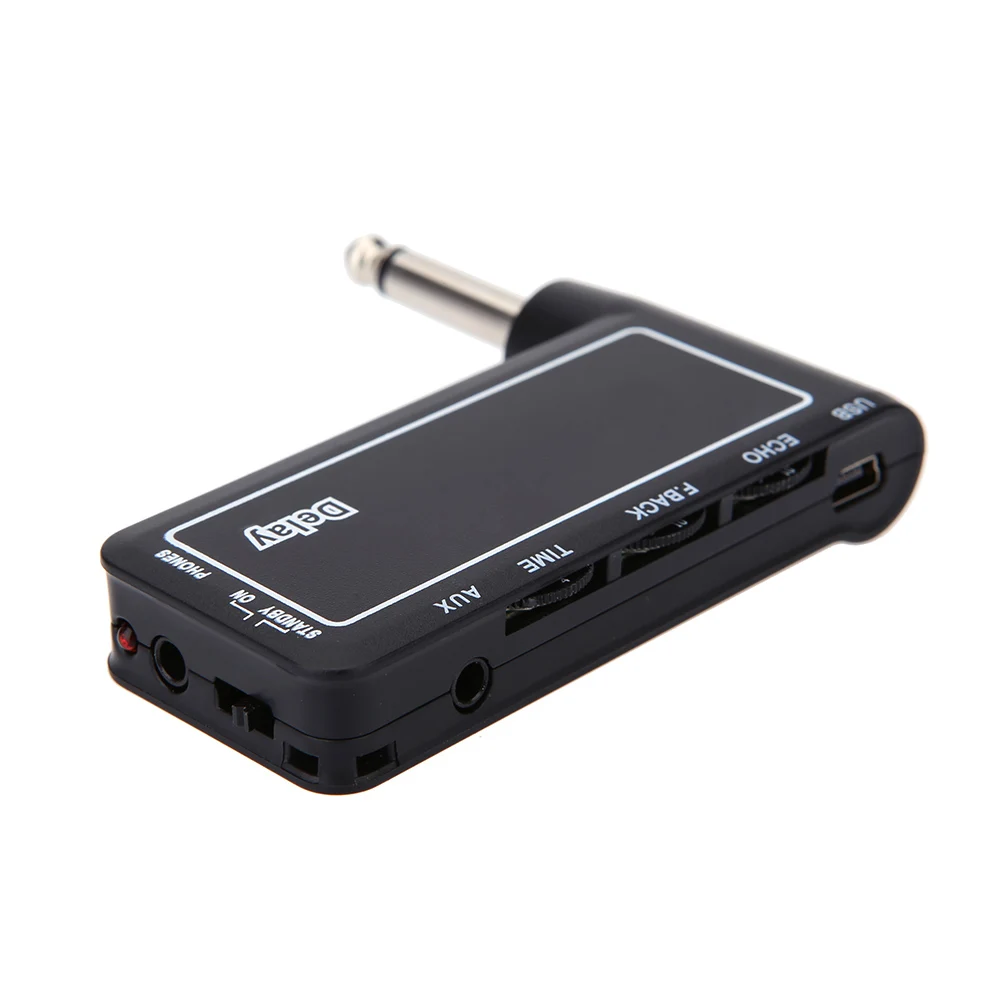 Brand New Mini Rechargeable Electric Guitar Plug Headphone Amp Amplifier Digital Delay Effect Guitar Parts Accessories