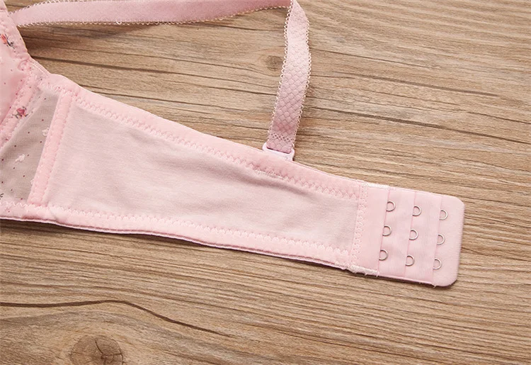 Puberty Girls Lace Dot Cotton Underwear Set Bra Teenage Underwear Small  Breast Bra for Teenage Girls (Color : Pink Set, Kid Size : 14)