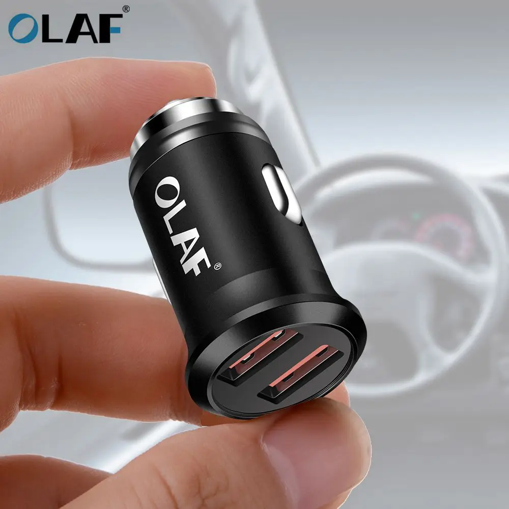 OLAF Mini Car USB Charger For Samsung Phone Tablet Fast Charging Car