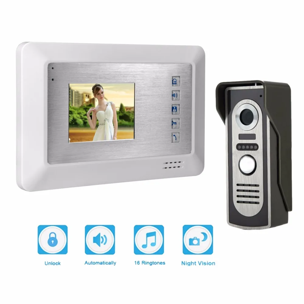 3.5″ Color Video Door Phone security camera video Doorbell Intercom Doorphone IR Night Vision Camera Doorbell Kit for Apartment
