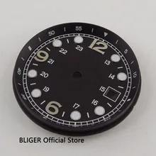 33 мм черный стерильные циферблат светящиеся знаки окошко даты циферблат подходит для приблизительный срок поставки: 2824 2836 MIYOTA 8215 8205 движение D112