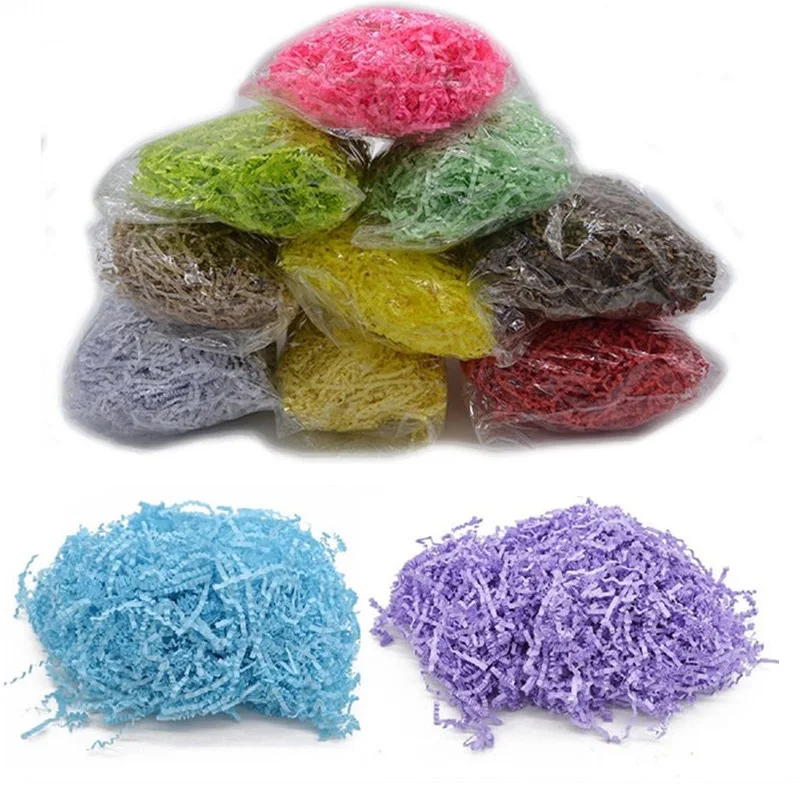 

50g Crinkle Paper Raffia Confetti DIY Gifts Box Filler Material Shredded Birthday Wedding Party Decoration Supplies