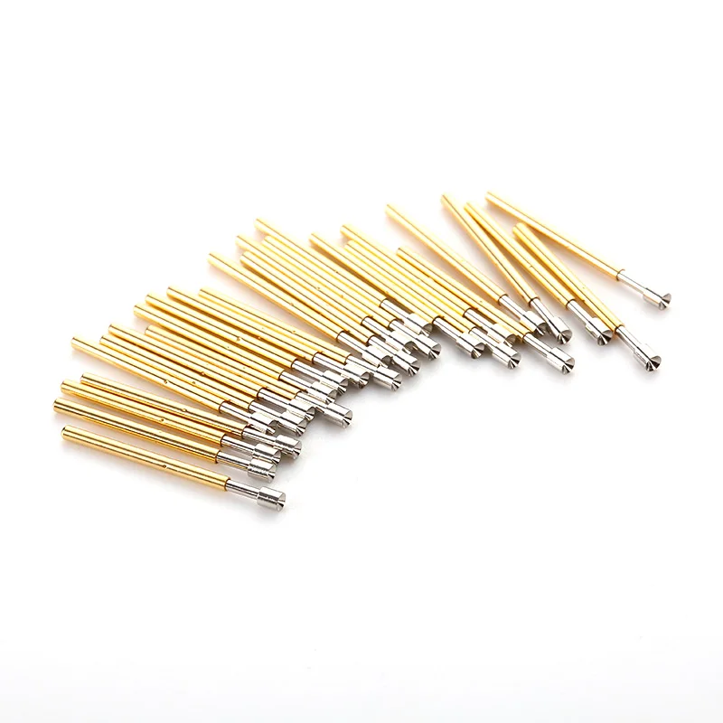 100Pcs P75-A Nickel Plated Springs Test Probe Brass Tube Outer Diameter 1.02mm Total Length 16.5mm Electronic Test Probe Tool