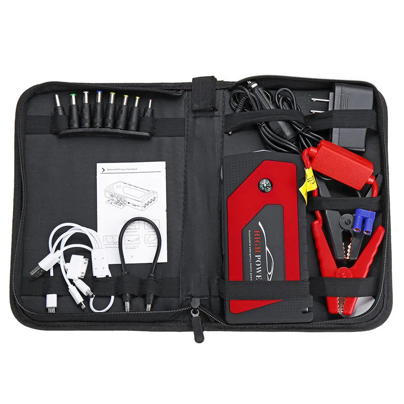 

18000Mah 12V Car Jump Starter Emergency Starting Device 4Usb Led Light Mobile Power Bank Car Charger Battery Booster(Us Plug)