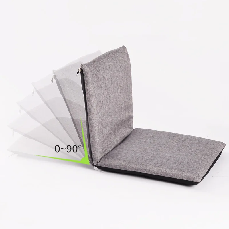 0-90� Adjustable Lazy Folding Sofa Portable Single Backrest Sofa Simple Design Living Room Bedroom Balcony Cushioned Furniture