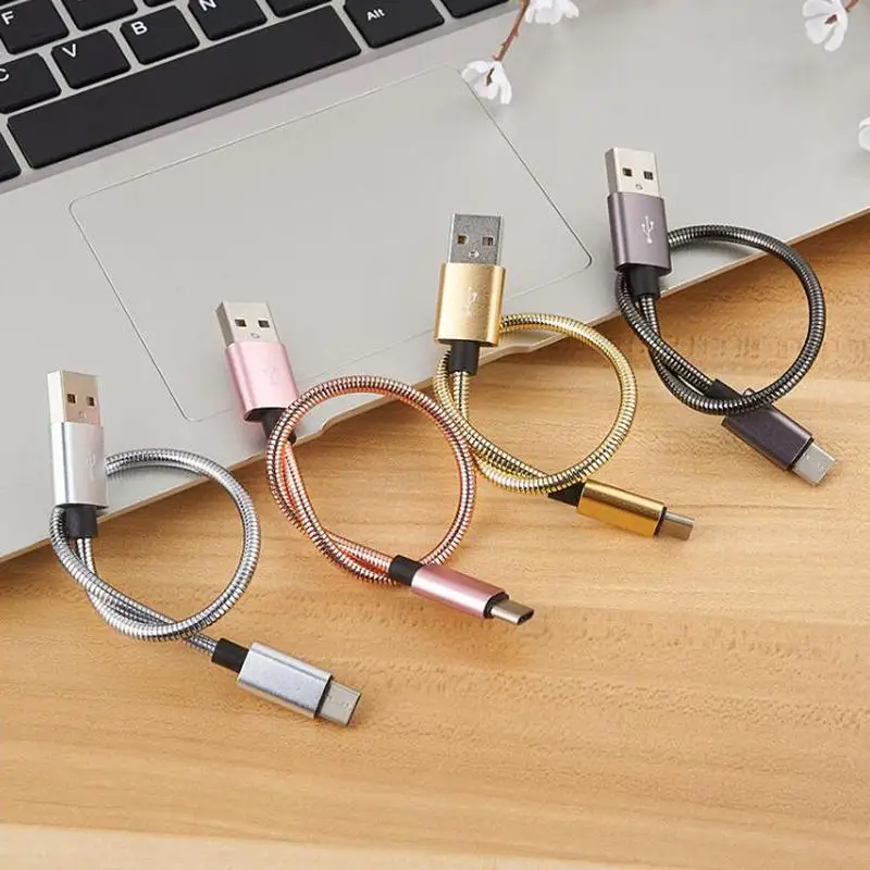 

20CM 2A Spring Fast Charging Type C Cable For Xiaomi mi5 mi6 mi8 huawei p20 p10 pro USB Date Line For iphone samsung oppo HTC