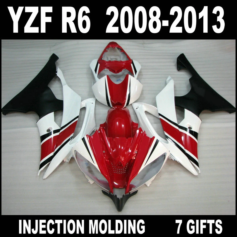 

7 Gifts fairings for YAMAHA R6 2008 2009 - 2013 fairings 08 09 10 11 12 13 red white flat black YZF R6 fairing kits UJG75