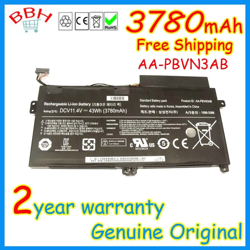 Оригинальные AA-PBVN3AB Батареи для SAMSUNG Np470 NP51OR5E NP510R5E Ba43-00358A NP370R4E Np510 NP370R5E 3780 мАч 11.4 В |