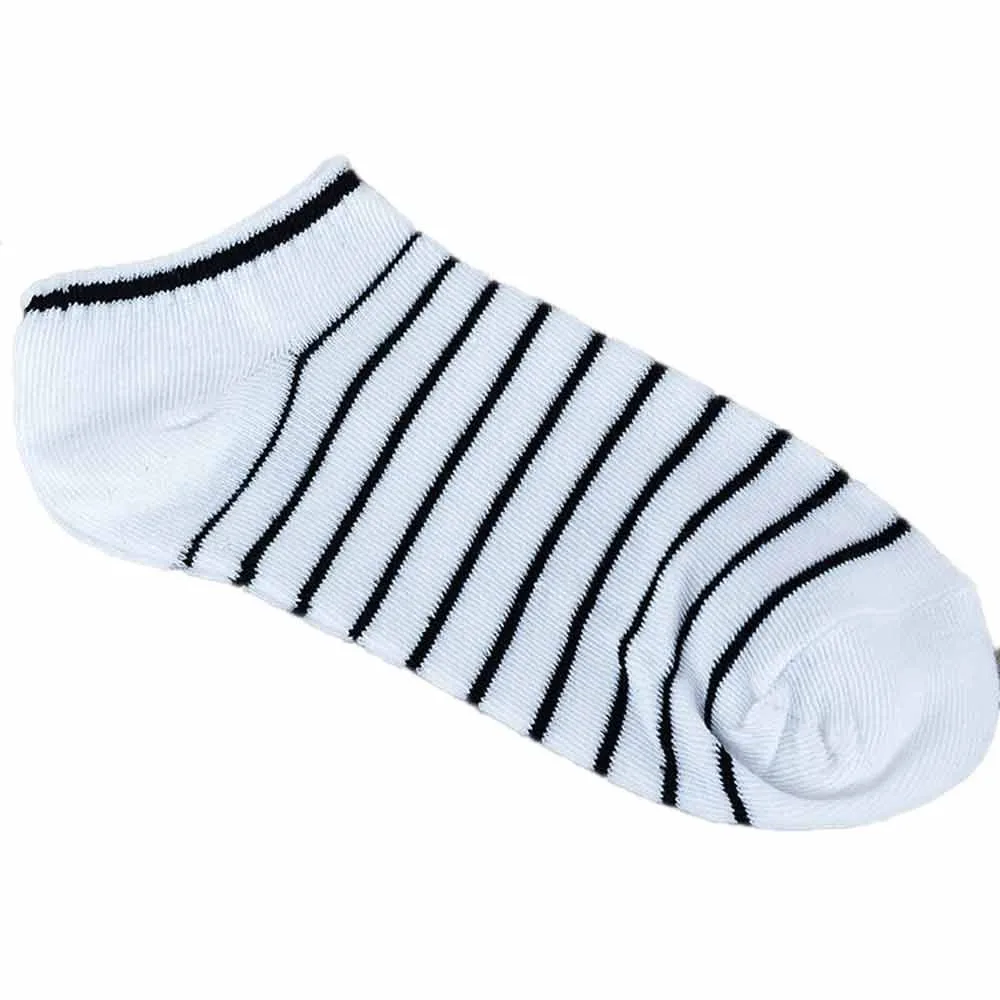 Удобные хлопковые носки унисекс в полоску, короткие носки