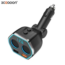 XCGaoon QC3.0 Быстрая зарядка 2 USB Автомобильное зарядное устройство и 2 гнезда автомобиля многофункциональный прикуриватель сплиттер адаптер питания 80 Вт