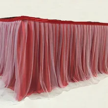 Тюлевая оборка для стола, вечерние свадебные украшения на вечеринку дня рождения/детский душ, шифоновая газовая свадебная вуаль, Настольная юбка ing