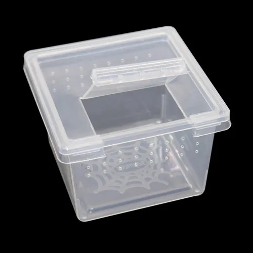 Паук корма живой ящик для насекомых пластик прозрачный рептилий культивировать контейнер Скорпион Террариум для рептилий идеальная среда обитания 2 шт - Цвет: Белый