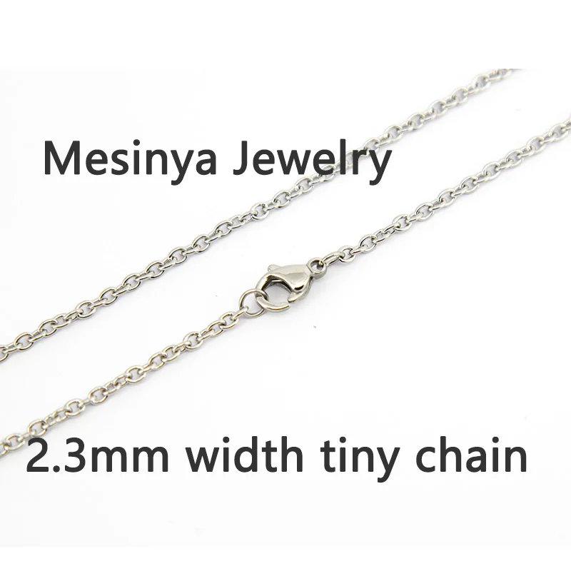 

Stainless steel 0.6mm wire 2.3mm width 20'' flat cable rolo chain for dangle charm floating glass locket keepsake,no locket