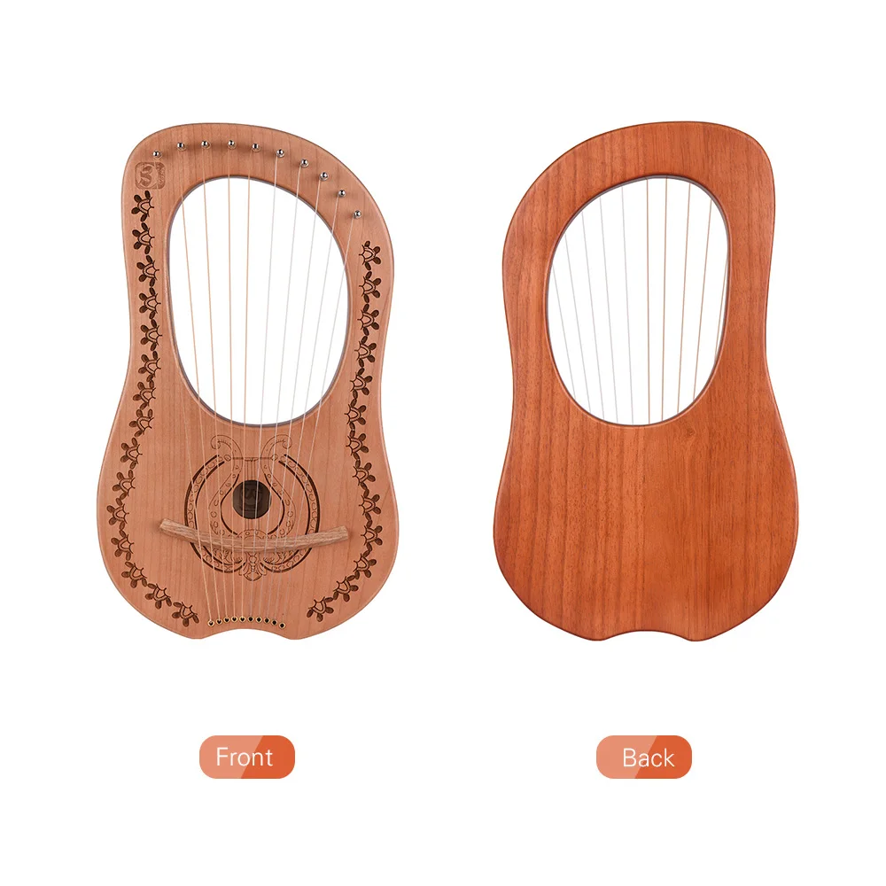 10-String деревянные Lyre harp металлические струны клен дерево Topboard красное дерево Backboard струнный инструмент с сумкой для переноски