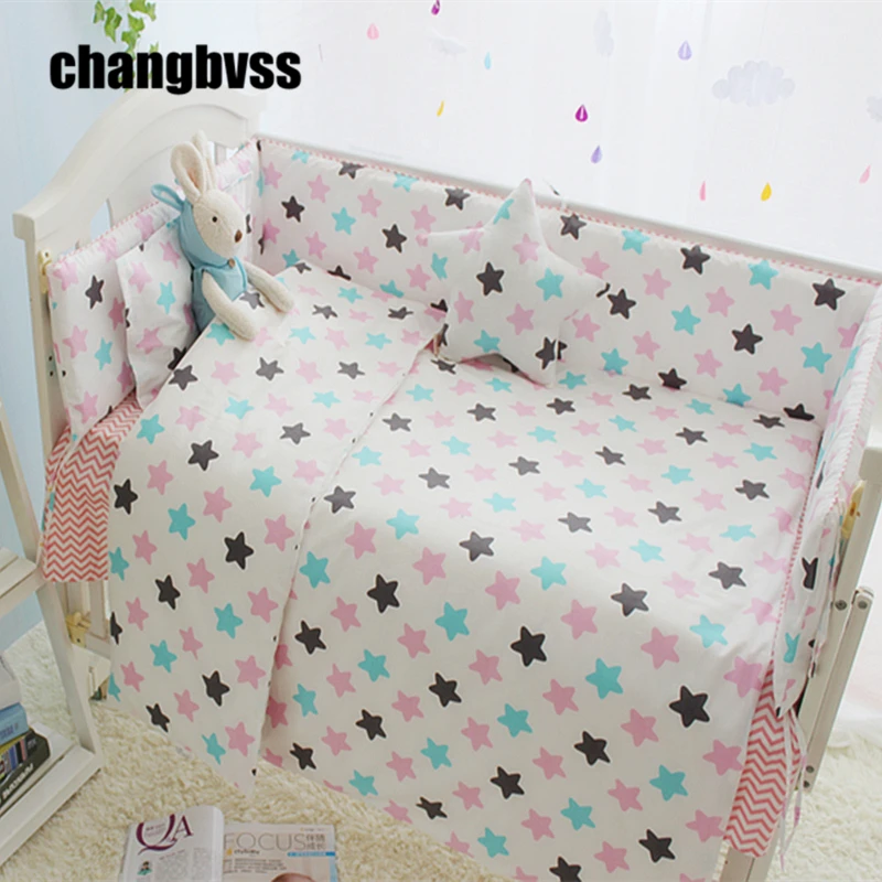 Красочные Звезды детская кроватка набор постельных принадлежностей удобные детские кроватки бампер детская кроватка комплект детского постельного белья для новорожденных