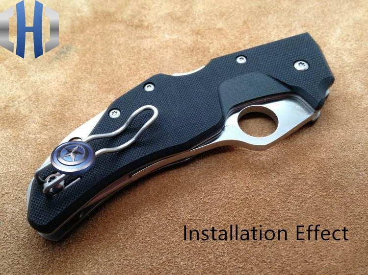 EDC Captain America Titanium Alloy Flashlight Back Clip Folding Knife Steel Back Clip Financial Decorative Buckle DIY Button EDC Captain America Titanium Alloy Flashlight Back Clip Folding Knife Steel Back Clip Financial Decorative Buckle DIY Button