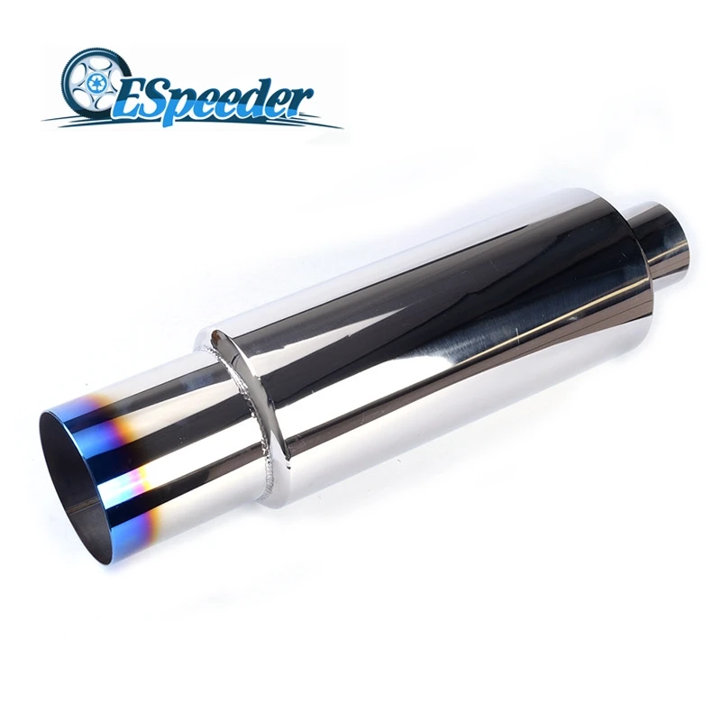 4/" Slant Cut Tip 2.5/" Inlet N1 Style Stainless Steel Weld-on Muffler Universal 2