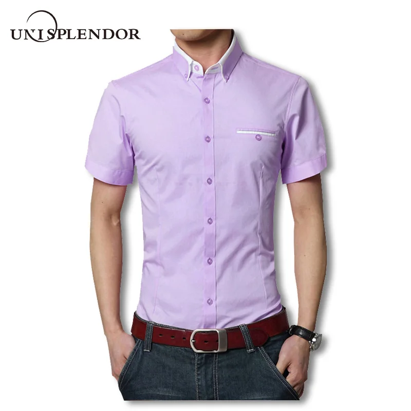 2019 الصيف الصلبة قمصان قصيرة الأكمام قمصان العلامة التجارية العمل رجل عارضة قميص زائد حجم S-5XL زوجين الزي الذكور حزب YN10315