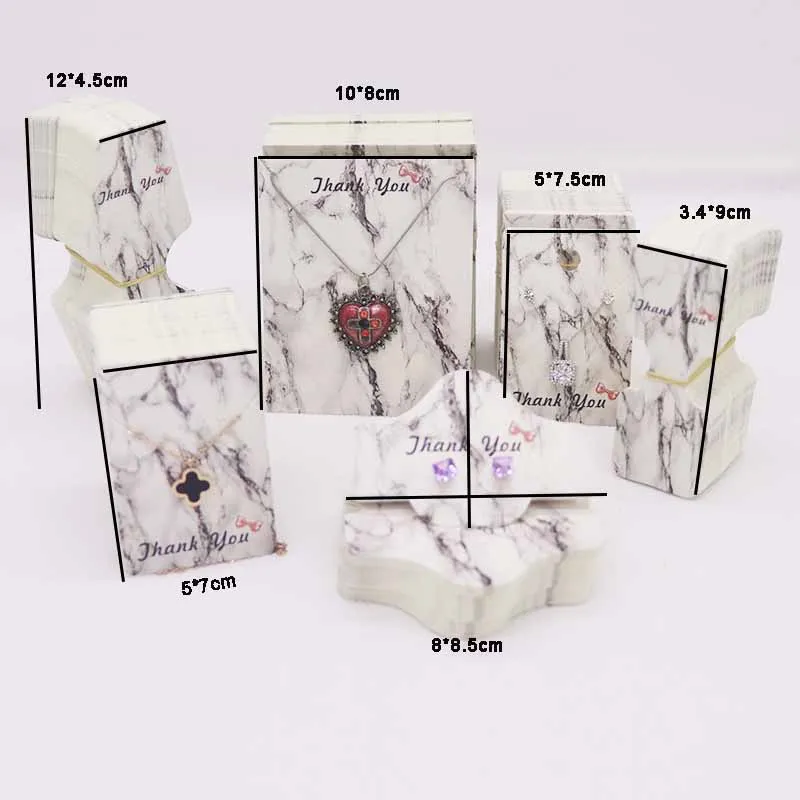 Лидер продаж дизайн несколько стилей мраморные ювелирные изделия дисплей и упаковки ожерелье с кулоном в форме игральных карт серьги заколки для волос карты 100 шт./лот