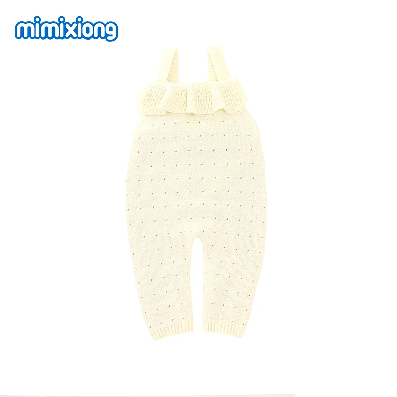

Fashion Sleeveless Baby Girl Jumpsuits Autumn Outwear Infantil Bebes Rompers One Piece Overalls Soft Knitted Toddler Kid Clothes