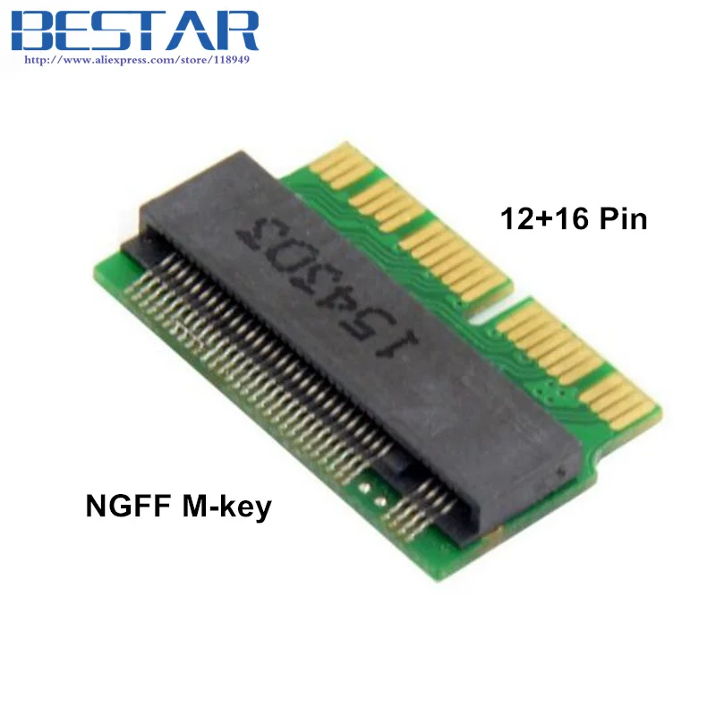 

Для 12 + 16pin 2014 2015 Macbook M.2 NGFF M-Key AHCI SSD адаптер
