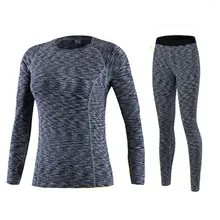 Бренд Термальность нижнее белье Для женщин зимние быстросохнущая антимикробные эластичные длинный рукав Топ женский комплект с утепленными подштанниками на HI-Q