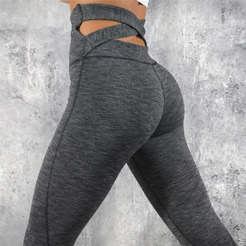 

New Casual Push Up Leggings Women Sexy Hips Workout Jeggings High Waist Leggins Mujer Breathable Slim Cross Waist Sexy Leggings