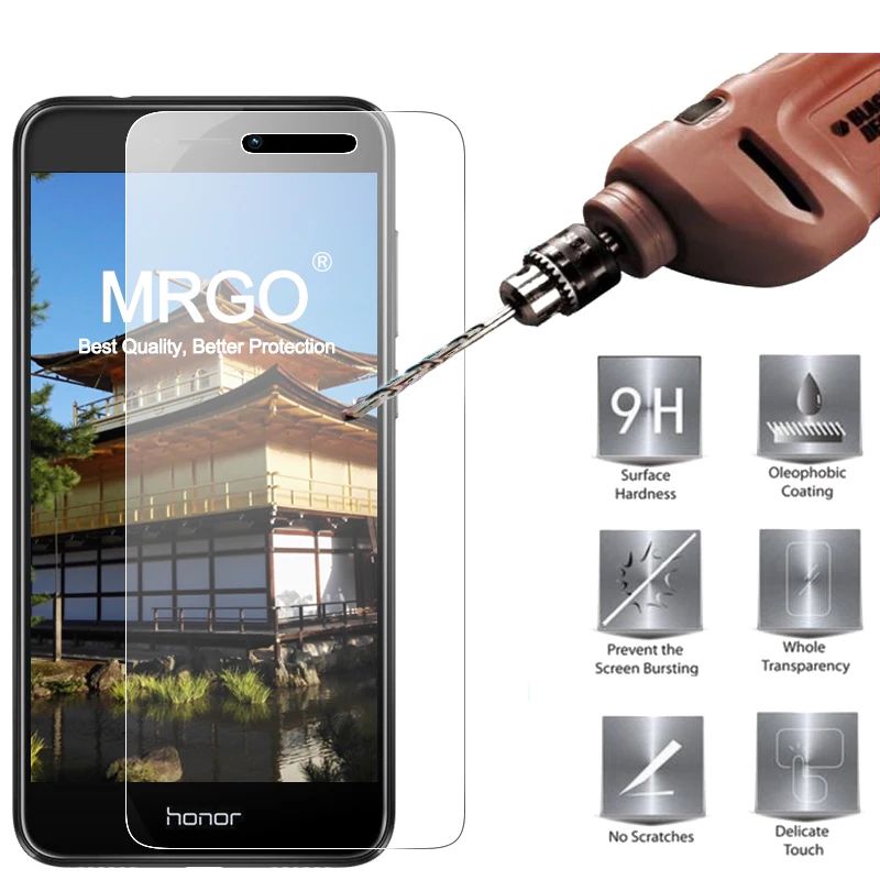 

MRGO Tempered Glass for Huawei Honor 8 Lite Screen Protector 9H Film Mobile On Phone for Huawei Honor 8 Lite Protective Glass