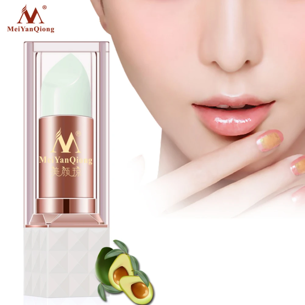 MeiYanQiong Shea Butter Natural Temperature Change Color Jelly Lipstick Long Lasting Moistourizing Nutritious Lip Balm TSLM2