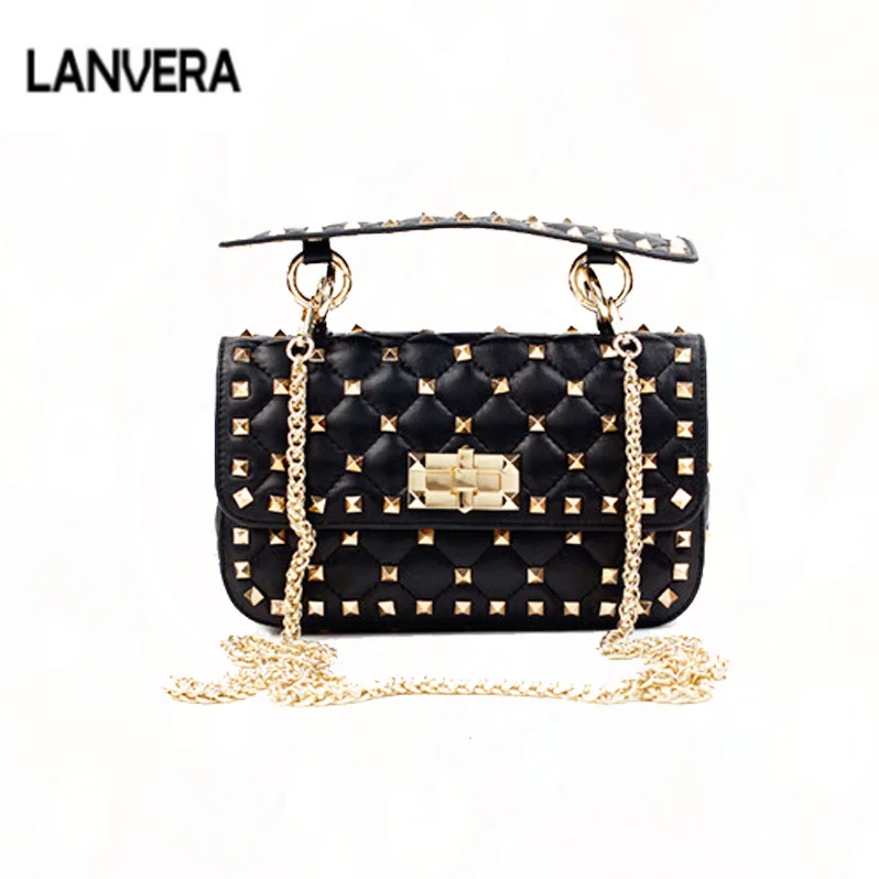 

Louis Bag Luxury Handbags Women Bags Designer Rivet Clutch Tote Bag Sheepskin Famous Brands Chains Shoulder Bags Bolsa Feminina