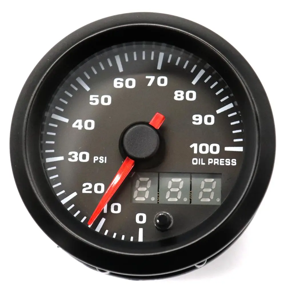 

manometro B4081 7 Color LED Backlight 12V 0-100PSI Car Oil Pressure Gauge with Sensor gauge