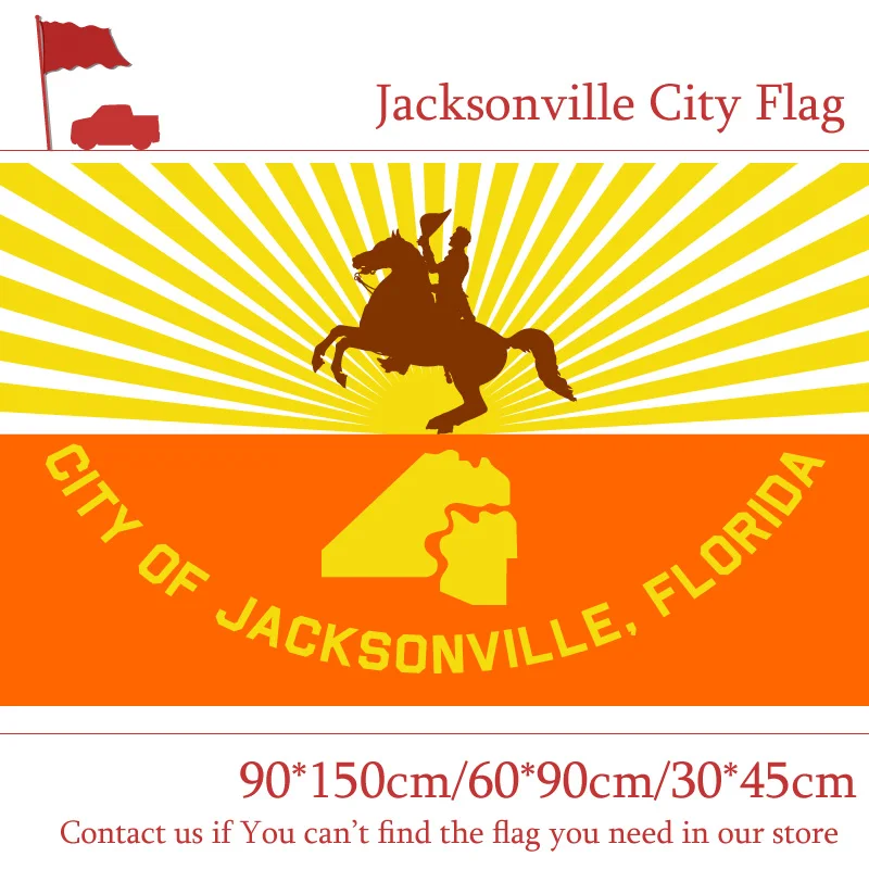 

Free shipping 60*90cm Jacksonville City Flag 90*150cm Flag Custom 3x5ft 100d 30*45cm Car Flag Florida State