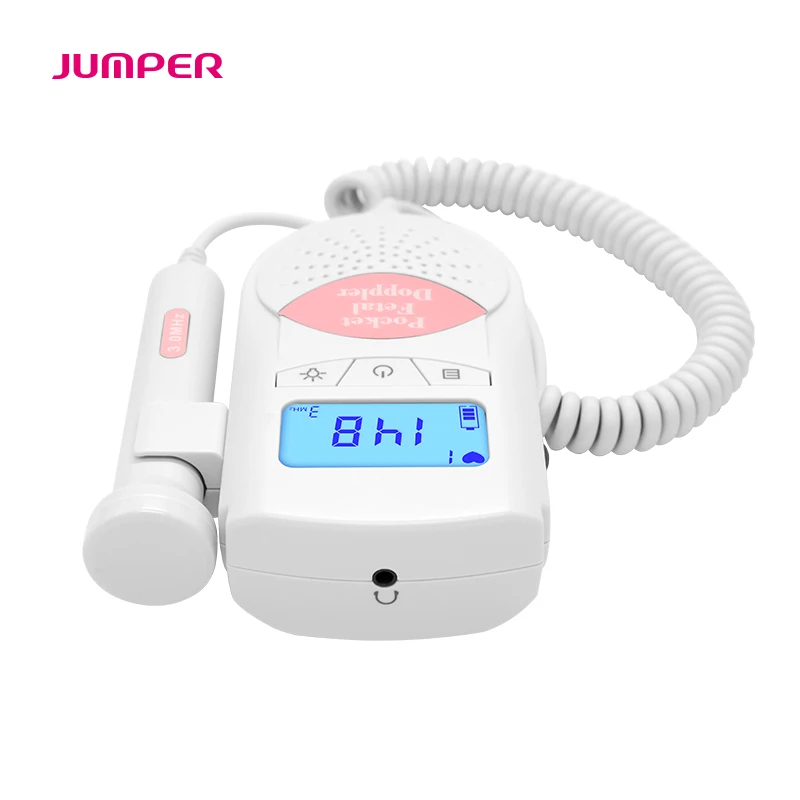 JUMPER Fetal Doppler Baby Heartbeat Monitor Household Health Large LCD Backlight CE FDA Approved 3M Probe JPD-100S6              (9)