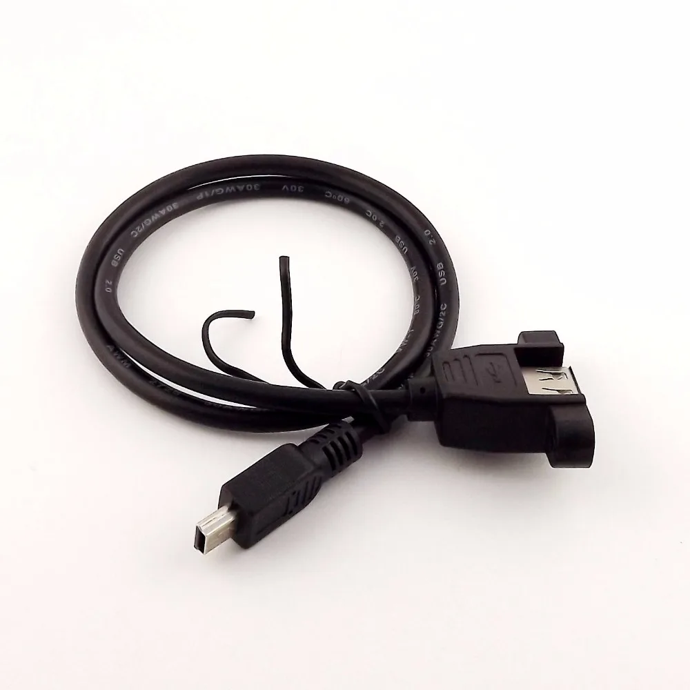 10 قطعة USB 2.0 الأنثى لوحة مقابس جبل ل ميني 5 دبوس B ذكر البيانات كابل محول 1ft 30 سنتيمتر/ 1.5ft 50 سنتيمتر