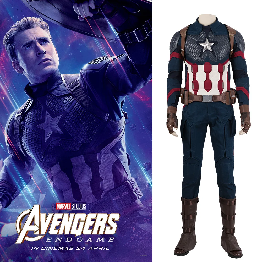 MANLUYUNXIAO Avengers 4 Endgame Costume Captain America Steven Roger Cosplay Jumpsuit Boots Superhero Halloween Outfit MANLUYUNXIAO Avengers 4 Endgame Costume Captain America Steven Roger Cosplay Jumpsuit Boots Superhero Halloween Outfit