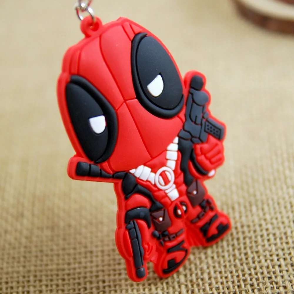 Hero Figure Deadpool 2 Action Figure Keychain Woman Deadpool Double Size Key Holder Keyring Toy Cartoon Chaveiro Car Bag Key Toy