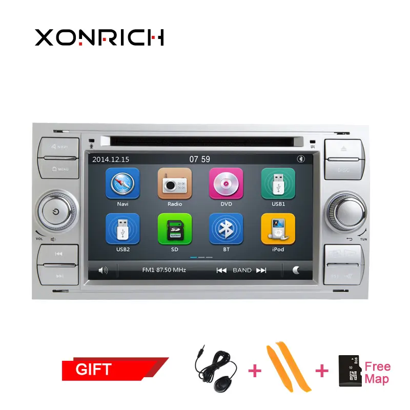 

2din Car DVD Player Multimedia For Ford Fiesta Ford Focus 2 Mondeo 4 C-Max S-Max Fusion Transit Connect AutoRadio GPS Navigation
