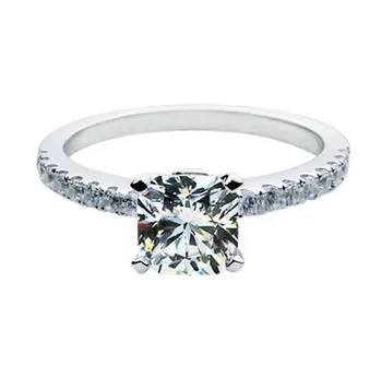 

1CT Paved Jewelry Semi Mount Diamond Ring For Women Sterling Silver Jewelry Bridal Platinum Plated Engagement 925