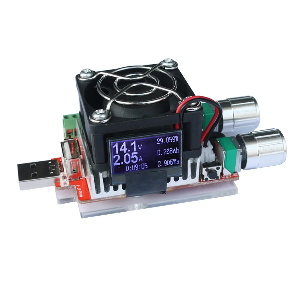 

35W RD Industrial Grade Electronic Load resistor USB LCD Interface Discharge battery tester capacity with fan adjustable current