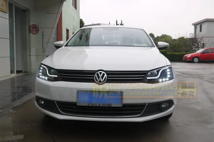 Автомобильный Стайлинг для VW Jetta 2012- led светодиодные фары для VW Jetta фара ангельский глаз Led drl H7 Биксеноновая разрядная лампа высокой интенсивности для объектива ближнего и дальнего света