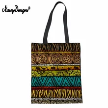 Женская сумка для покупок в африканском стиле, складные хлопковые многоразовые сумки для бакалейных товаров, пустая сумка для отдыха, женская сумка для покупок на заказ