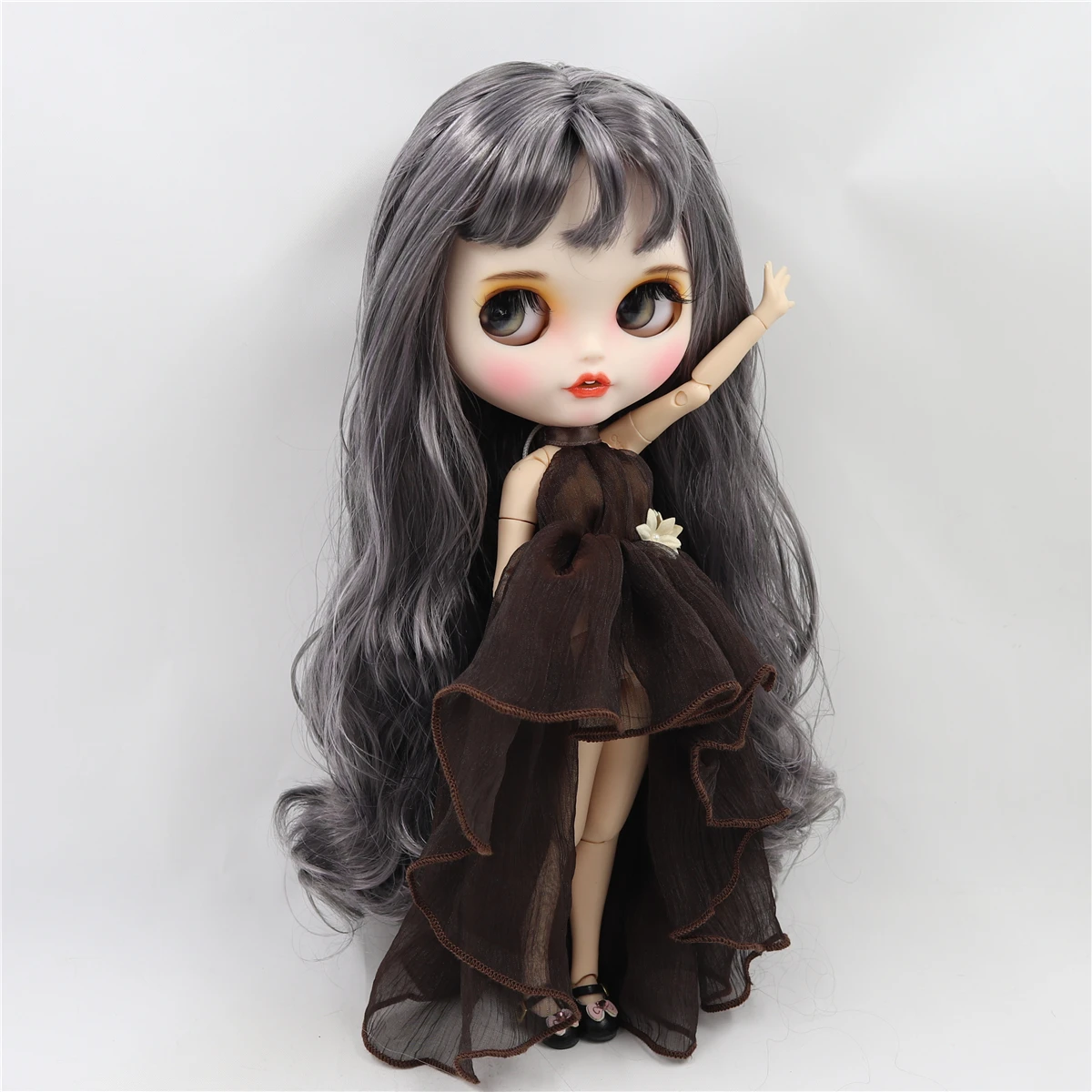 Ледяная фабрика blyth кукла 1/6 bjd белая кожа шарнир тело короткие золотые волосы, новое матовое лицо с зубами, 30 см BL2240