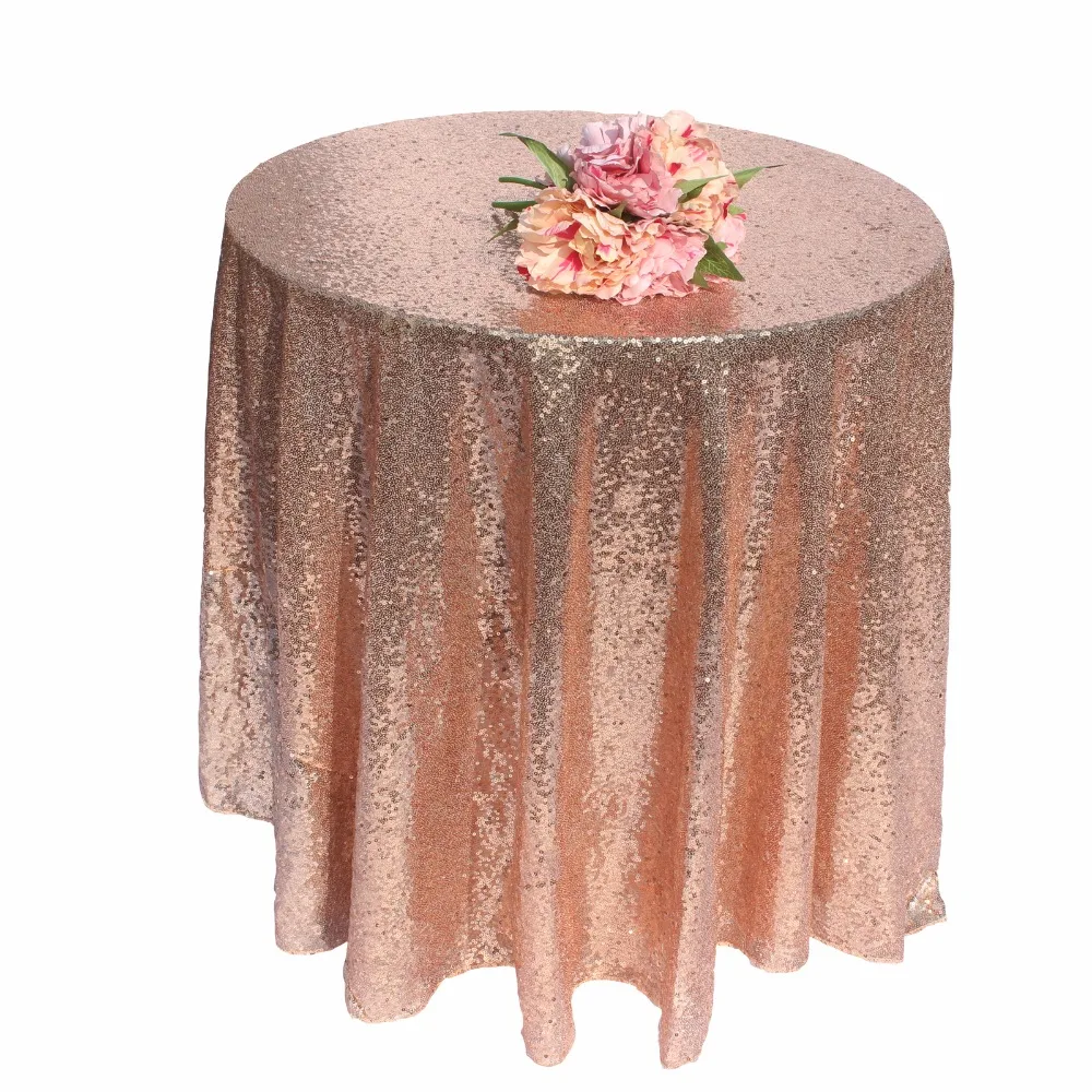 5pcs /Pack 72 Inch Blush champagne Round Sparkly Glitz Sequin Glamorous