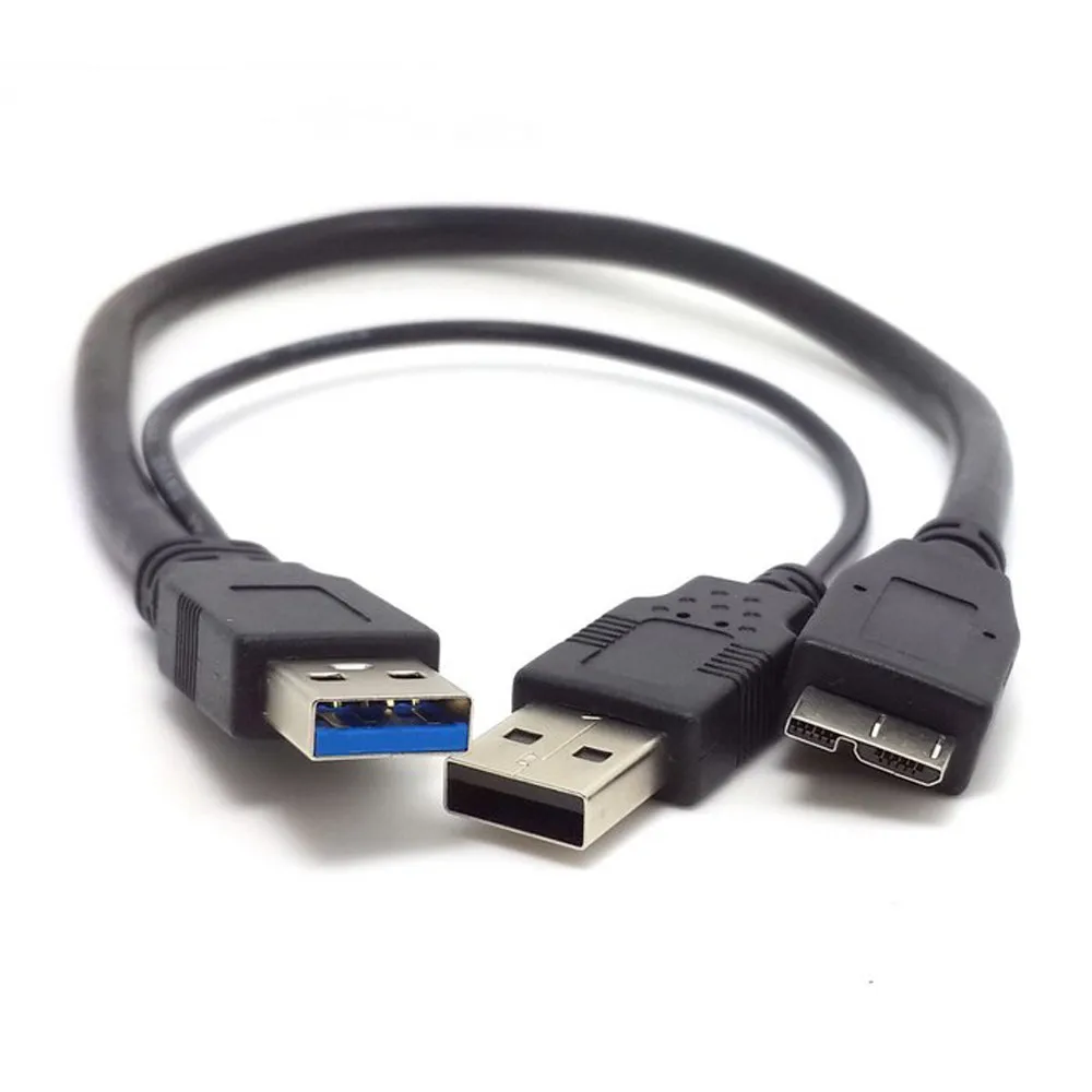 

2pcs 10pcs 50pcs USB 3.0 A Male To Micro USB 3.0 Y Cable Cord + USB Power Cable For Toshiba External Hard Drive Disk Mobile Z511