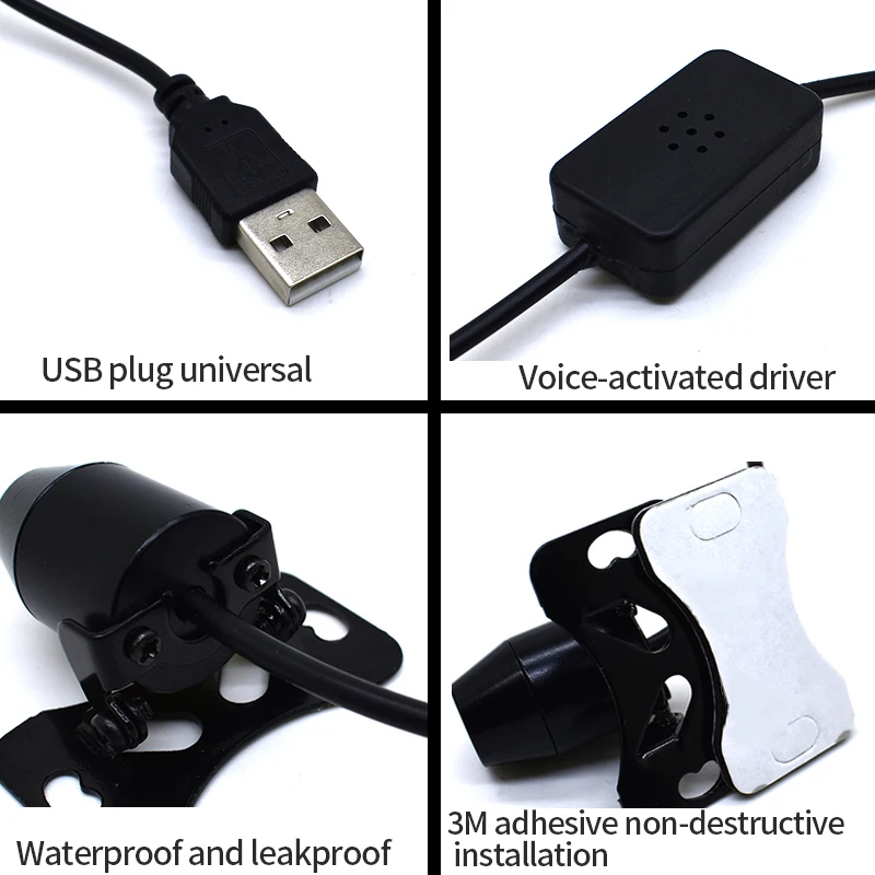 كشاف ضوئي سيارة الديكور ضوء USB LED مليء بالنجوم السماء نجمة DJ RGB جهاز عرض ليزر الموسيقى الصوت التحكم عن بعد السيارات سيارة التصميم